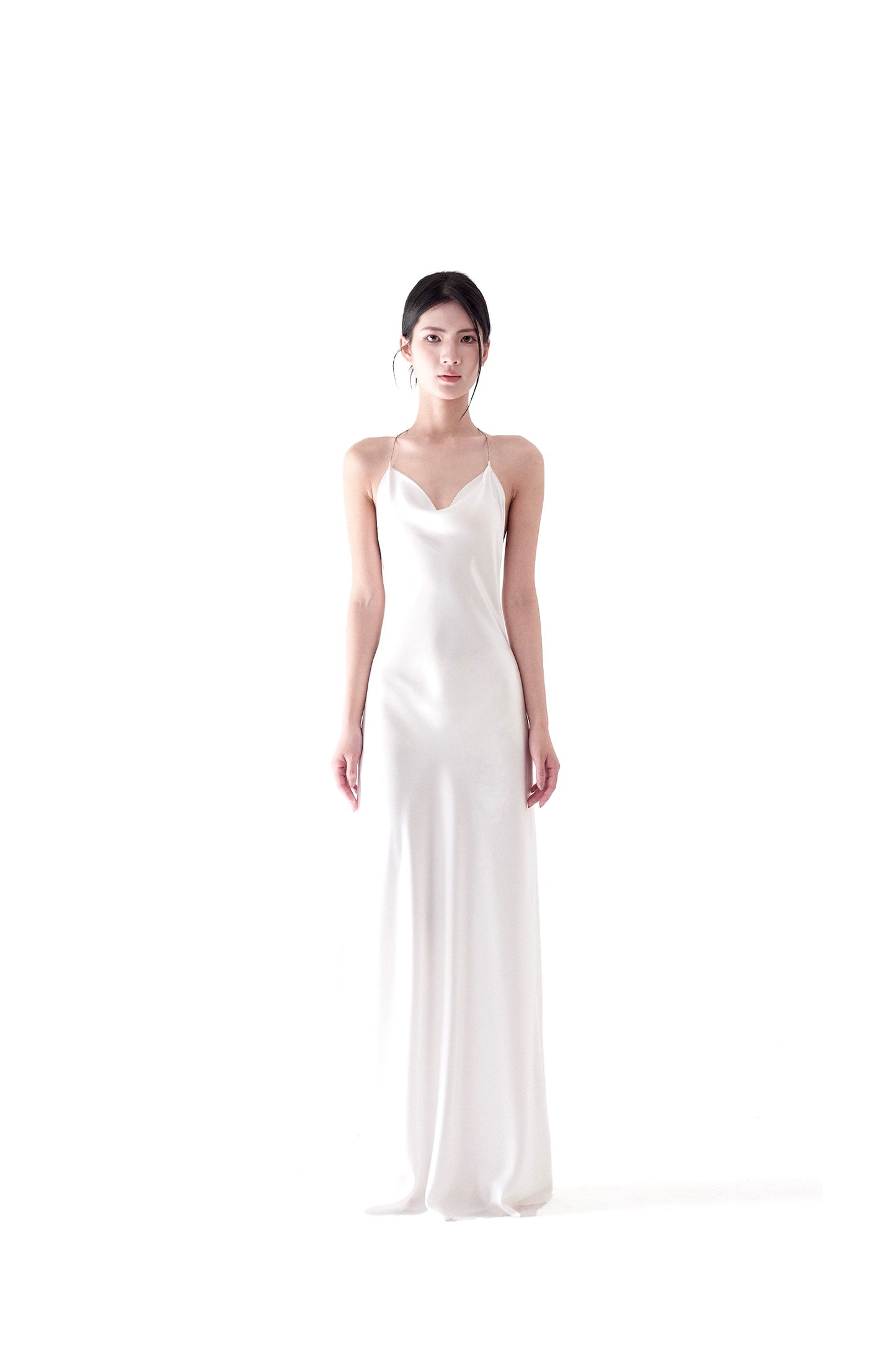 VELVET/SATIN CHAIN MAXI DRESS