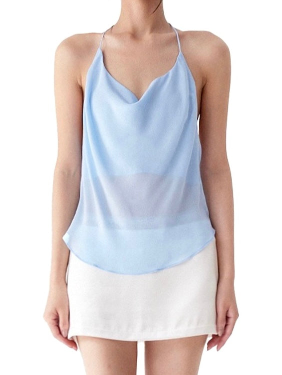 HALTER NECK BACKLESS TOP