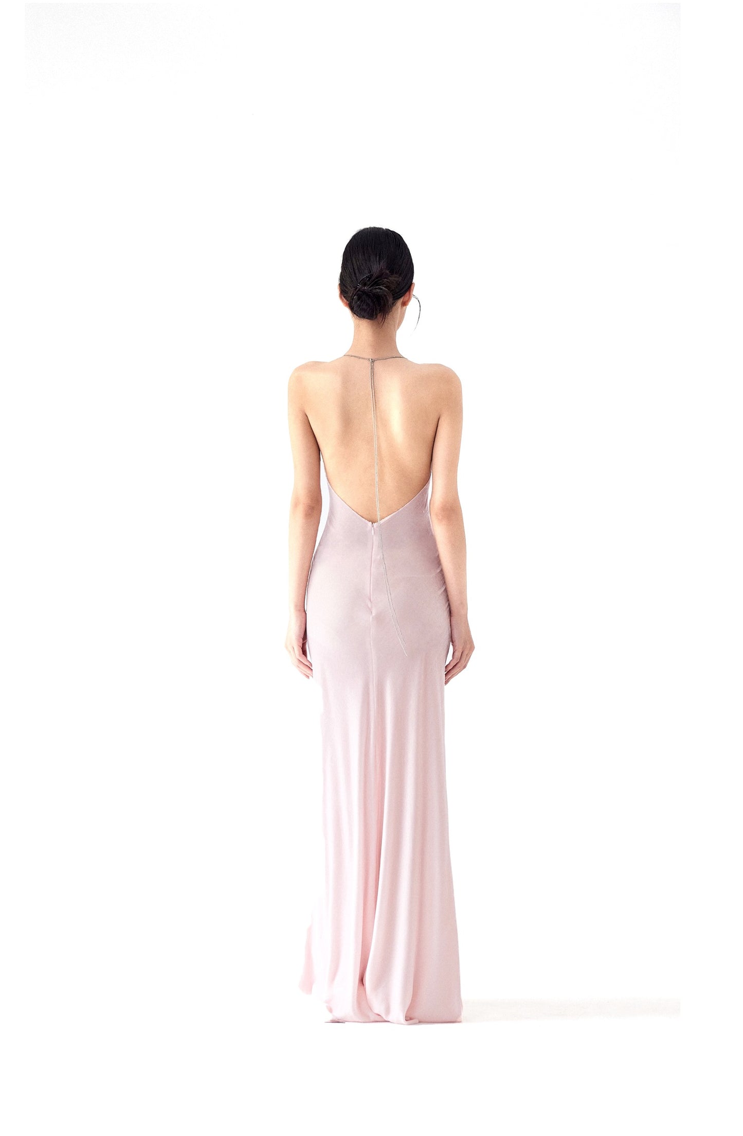 VELVET/SATIN CHAIN MAXI DRESS