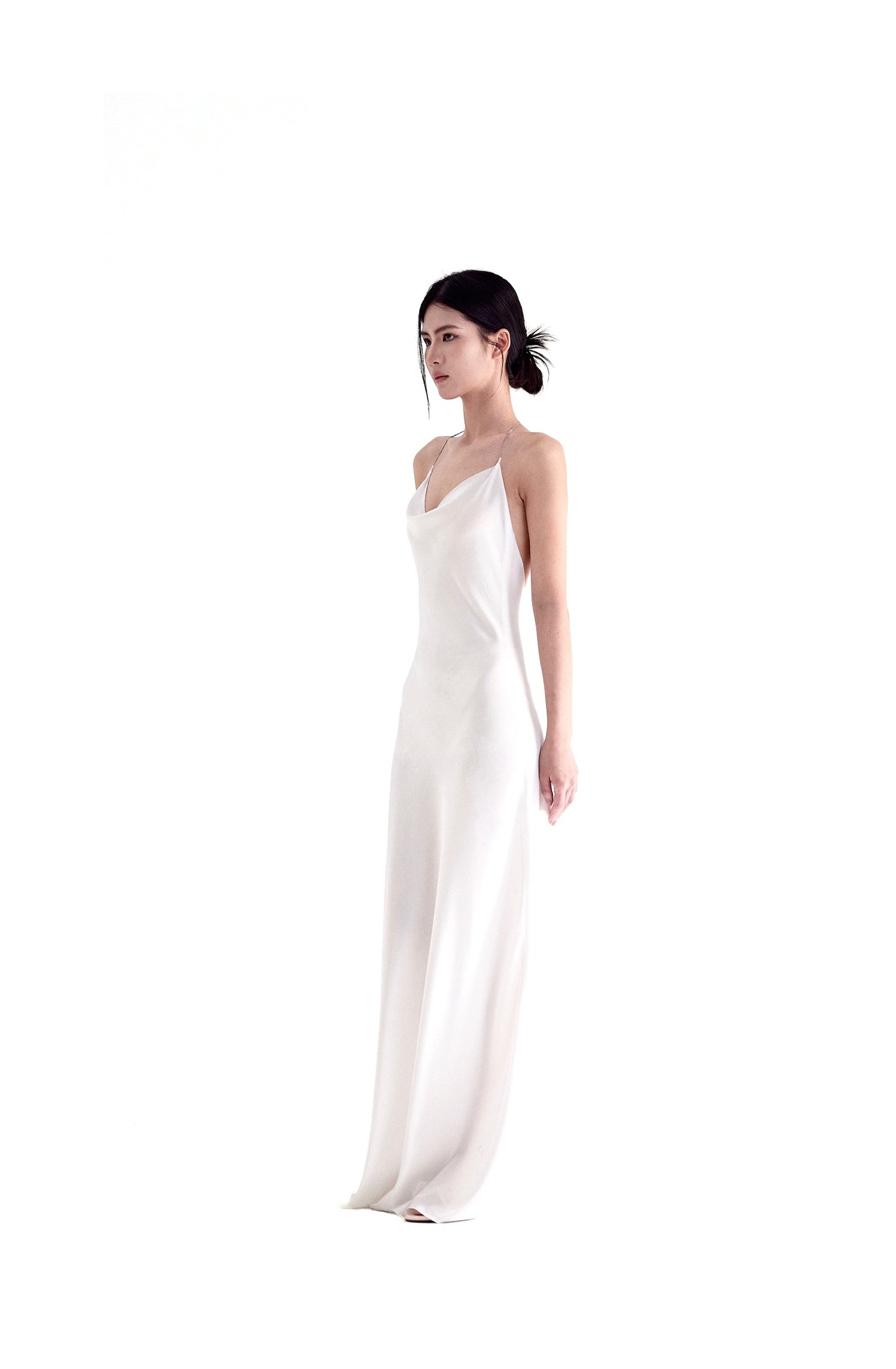 VELVET/SATIN CHAIN MAXI DRESS