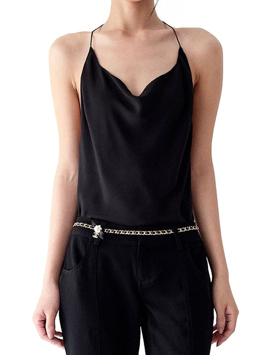 HALTER NECK BACKLESS TOP