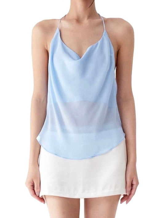 HALTER NECK BACKLESS TOP