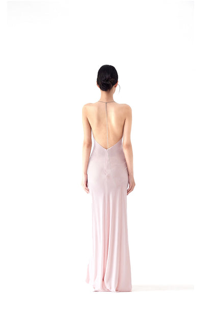 VELVET/SATIN CHAIN MAXI DRESS