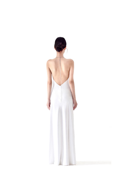 VELVET/SATIN CHAIN MAXI DRESS